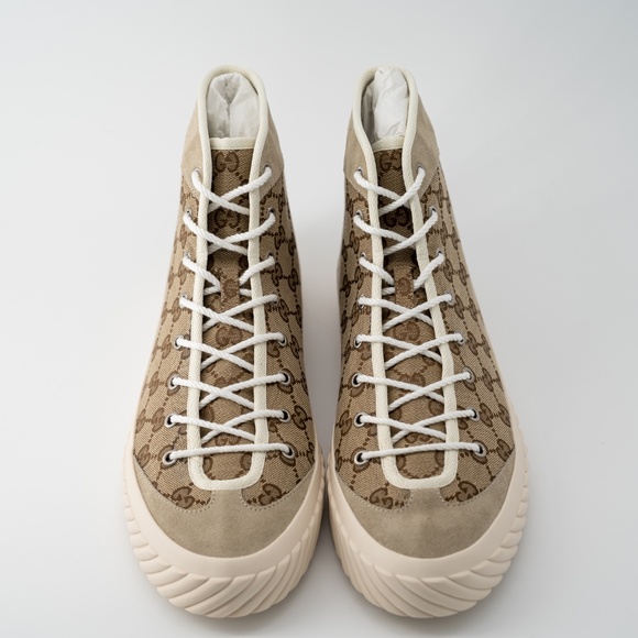 size 11.5G - Gucci GG Canvas Monogram Sneakers Tortuga Beige High Top main image 6